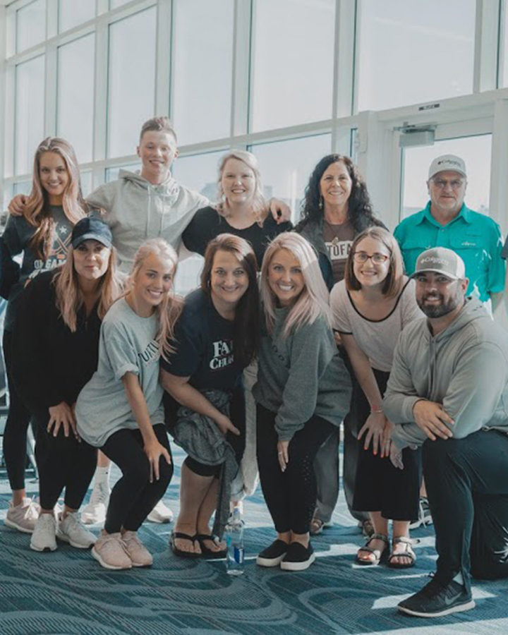 Group of North American partners at the airport leaving for Guatemala.