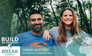 Rachel and Sam posing in a forest in Guatemala