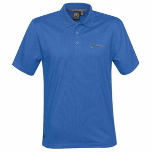 Product Image of adult blue polo shirt. Click for more purchasing details.