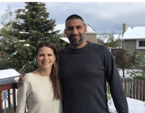 Rachel and Sam standing in the snow