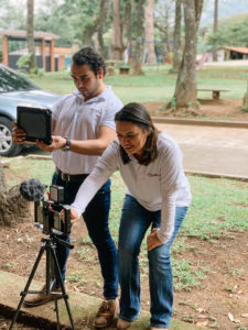 Andrea and Jose at the camera