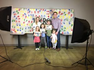 Family at a letter writing party