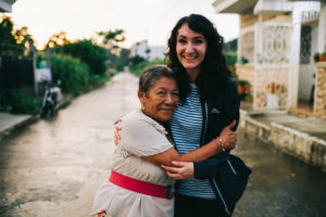 Dana and Almita embracing in Guatemala