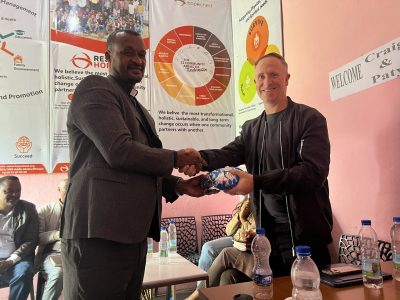 Pastor Craig Rees with Central Wesleyan Church visit at Shone Yehiwot Berhan CarePoint